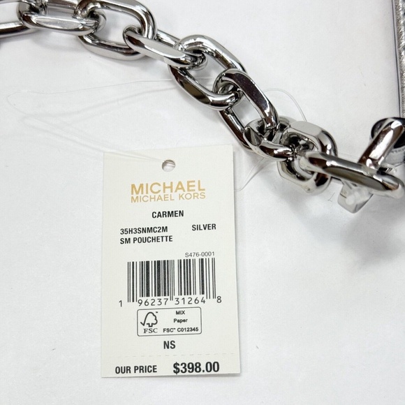 MICHAEL KORS Carmen Small Pouchette Shoulder Bag silver - Picture 4 of 4